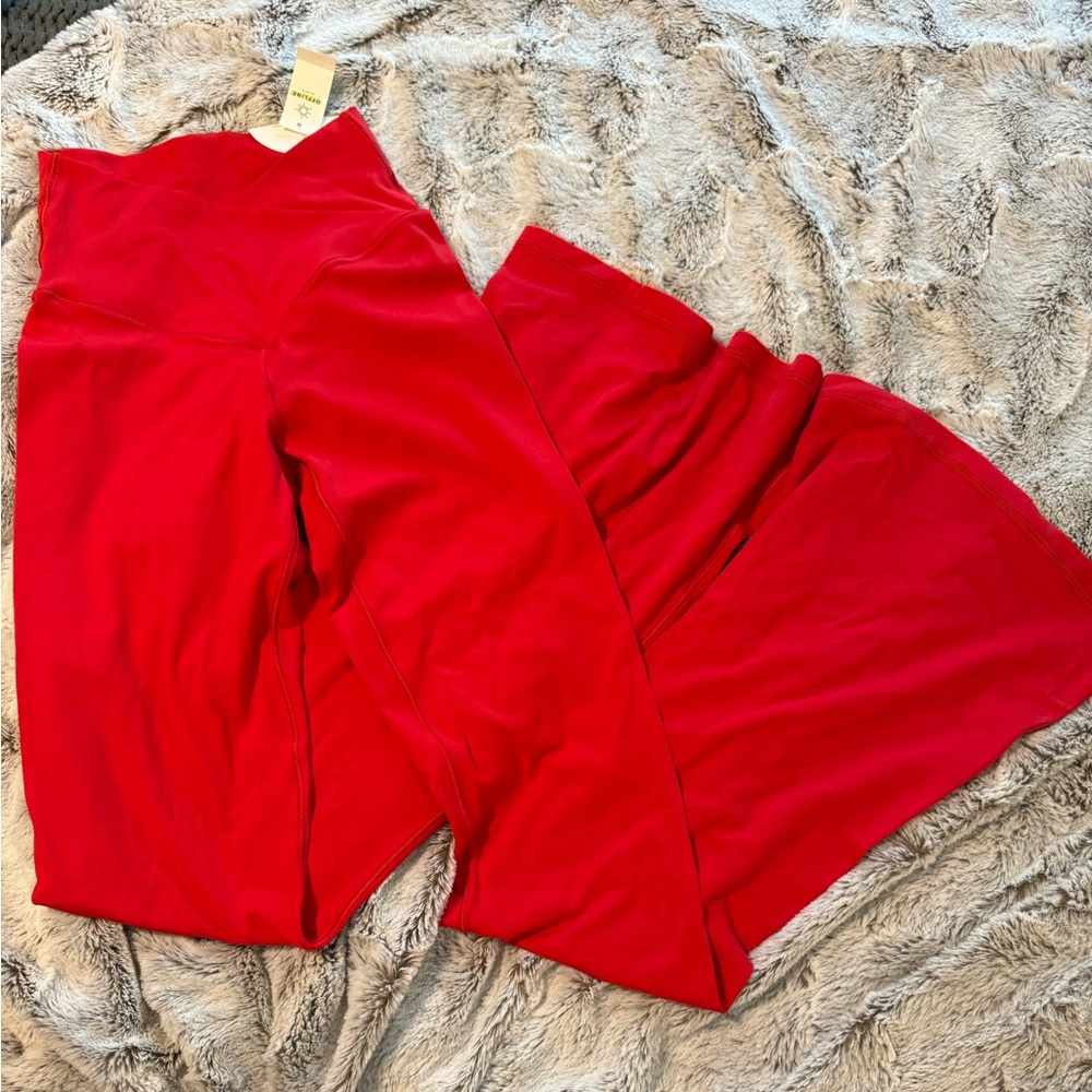 Vibrant Red Flare Leggings